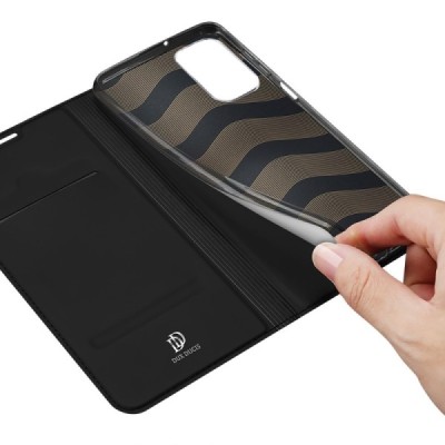„Dux Ducis“ Skin serijos Samsung Galaxy A23 5G (SM-A236B, SM-A235F) juodas odinis atverčiamas dėklas | Priedai.lt
