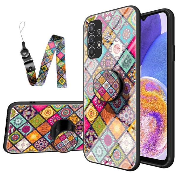 „Pattern“ kieto silikono (TPU) dėklas - spalvotas + raištelis telefonui + laikiklis (Galaxy A23 5G / A23 4G)