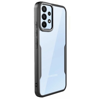 Samsung Galaxy A23 5G (SM-A236B, SM-A235F) Fashion skaidrus juodos spalvos apvadais kieto silikono (TPU) dėklas | Priedai.lt