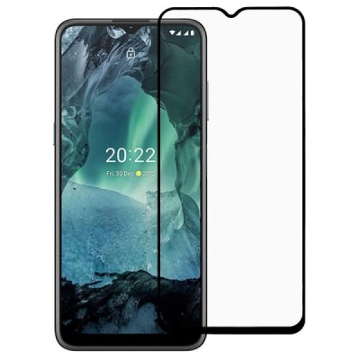 Nokia G11 (G21) „Calans“ 9H Tempered Glass sustiprintos apsaugos juodas pilnai dengiantis apsauginis ekrano stiklas 0,26 mm | Pr