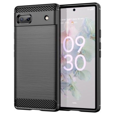 Google Pixel 6A „Carbon“ kieto silikono TPU juodas dėklas - nugarėlė | Priedai.lt