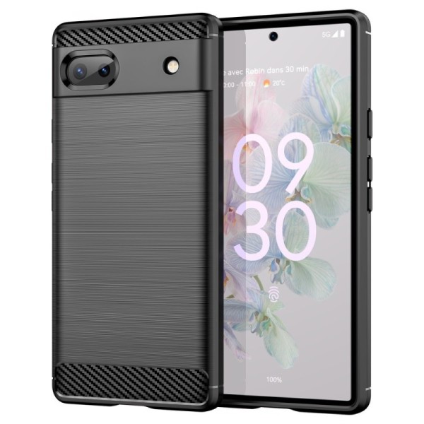 „Carbon“ kieto silikono (TPU) dėklas - juodas (Pixel 6A)
