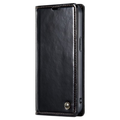 Apple iPhone 13 „CaseMe“ Leather solidus atverčiamas juodas odinis dėklas - knygutė | Priedai.lt