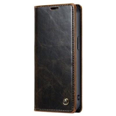 Apple iPhone 13 „CaseMe“ Leather solidus atverčiamas rudas odinis dėklas - knygutė | Priedai.lt