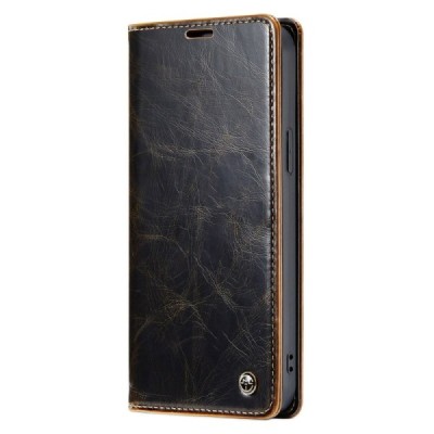 Apple iPhone 14 Plus „CaseMe“ Leather solidus atverčiamas rudas odinis dėklas - knygutė | Priedai.lt