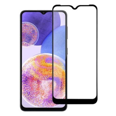 Samsung Galaxy A23 „Guardian“ 9H Tempered Glass sustiprintos apsaugos juodas pilnai dengiantis apsauginis ekrano stiklas | Pried