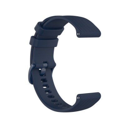 Išmaniojo laikrodžio (Samsung Galaxy Watch 4 / 5, Garmin) kieto silikono (TPU) mėlyna apyrankė | Priedai.lt