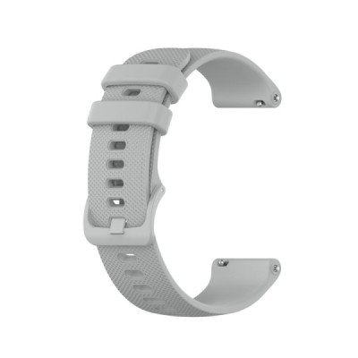Išmaniojo laikrodžio (Samsung Galaxy Watch 4 / 5, Garmin) kieto silikono (TPU) šviesiai pilka apyrankė | Priedai.lt