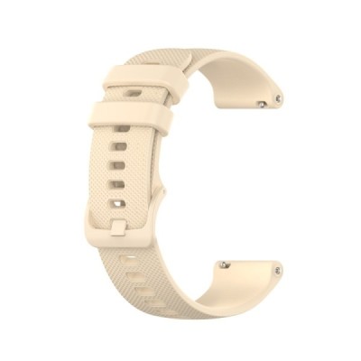 Išmaniojo laikrodžio (Samsung Galaxy Watch 4 / 5, Garmin) kieto silikono (TPU) smėlio spalvos apyrankė | Priedai.lt