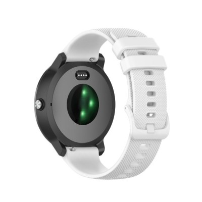Išmaniojo laikrodžio (Samsung Galaxy Watch 4 / 5, Garmin) kieto silikono (TPU) balta apyrankė | Priedai.lt