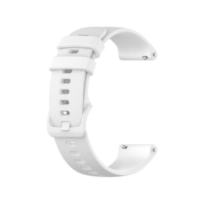 Išmaniojo laikrodžio (Samsung Galaxy Watch 4 / 5, Garmin) kieto silikono (TPU) balta apyrankė | Priedai.lt