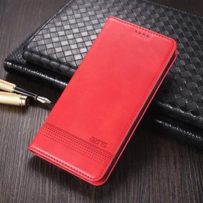 „AZNS“ Retro atverčiamas raudonas odinis Xiaomi Redmi Note 9 Pro dėklas - knygutė | Priedai.lt