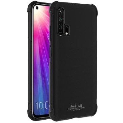 Huawei Honor 20 Pro Imak Silky sustiprintos apsaugos kieto silikono TPU juodas dėklas - nugarėlė + apsauginė ekrano plėvelė | Pr