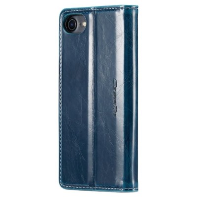 Apple iPhone 7 (iPhone 8) „CaseMe“ Leather solidus atverčiamas mėlynas odinis dėklas - knygutė | Priedai.lt