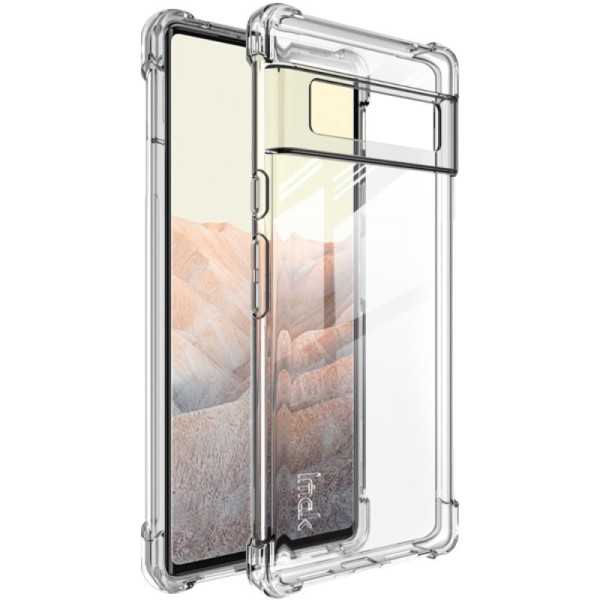 „Imak“ sustiprintos apsaugos kieto silikono (TPU) dėklas - skaidrus + apsauginė ekrano plėvelė (Pixel 6 Pro)
