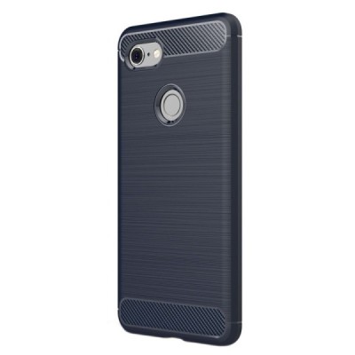 Google Pixel 3 XL „Carbon“ kieto silikono TPU tamsiai mėlynas dėklas - nugarėlė | Priedai.lt