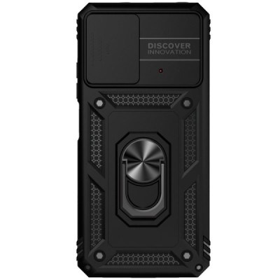 Sustiprintos apsaugos „Kickstand“ Xiaomi Poco M4 Pro 4G juodas kieto silikono (TPU) ir plastiko dėklas | Priedai.lt