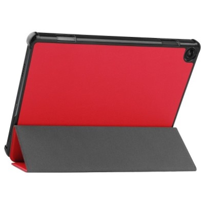 Lenovo Tab M10 10.1" Gen 3 (TB-328XU, TB-328FU) atverčiamas raudonas odinis dėklas (sulankstomas) | Priedai.lt