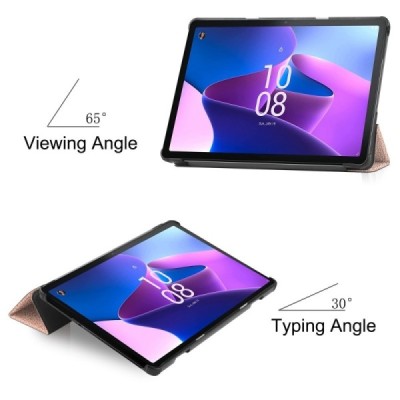 Lenovo Tab M10 10.1" Gen 3 (TB-328XU, TB-328FU) atverčiamas auksinis odinis dėklas (sulankstomas) | Priedai.lt