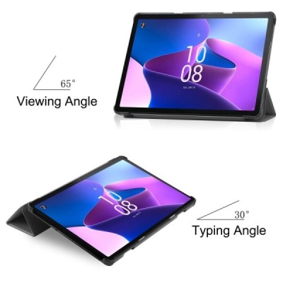 Lenovo Tab M10 10.1" Gen 3 (TB-328XU, TB-328FU) atverčiamas pilkas odinis dėklas (sulankstomas) | Priedai.lt