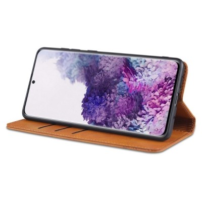 „AZNS“ Retro atverčiamas rudas odinis Samsung Galaxy S20 (G980) dėklas - knygutė | Priedai.lt