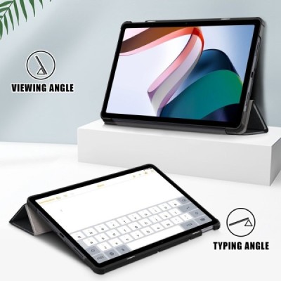 Xiaomi Redmi Pad 10.6" atverčiamas juodas odinis dėklas (sulankstomas) | Priedai.lt