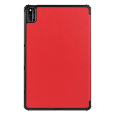 Huawei MatePad 10.4'' (2020, 2022) atverčiamas raudonas odinis dėklas - knygutė | Priedai.lt