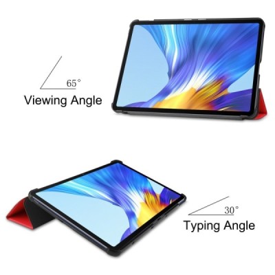 Huawei MatePad 10.4'' (2020, 2022) atverčiamas raudonas odinis dėklas - knygutė | Priedai.lt