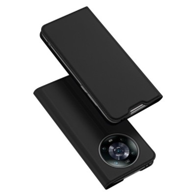 „Dux Ducis“ Skin serijos Huawei Honor Magic4 Pro juodas odinis atverčiamas dėklas | Priedai.lt