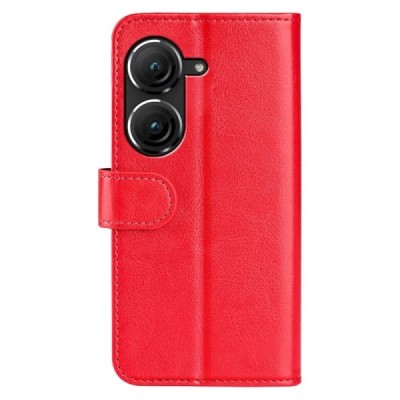 Asus Zenfone 9 (AI2202) atverčiamas raudonas odinis dėklas - piniginė | Priedai.lt