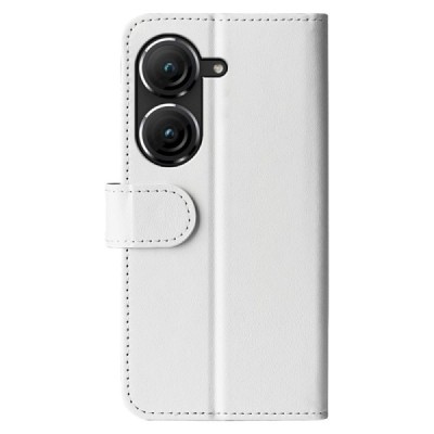 Asus Zenfone 9 (AI2202) atverčiamas baltas odinis dėklas - piniginė | Priedai.lt
