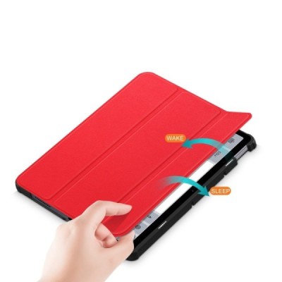 Xiaomi Redmi Pad 10.6" atverčiamas raudonas odinis dėklas (sulankstomas) | Priedai.lt