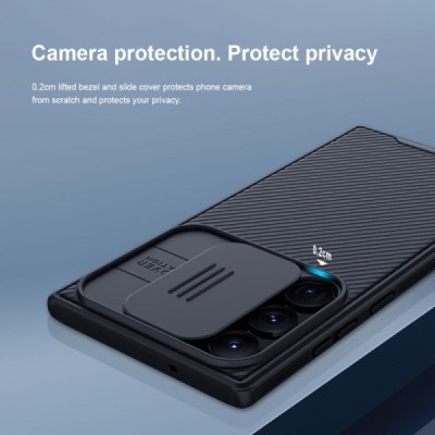 Samsung Galaxy S23 Ultra (SM-S918) „Nillkin“ CamShield Pro mėlynas dėklas, nugarėlė su kameros apsauga | Priedai.lt