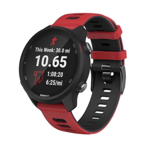 Išmaniojo laikrodžio kieto silikono (TPU) apyrankė - juoda / raudona (Samsung Galaxy Watch 5 / 5 Pro / 4 / Garmin Vivoactive 3