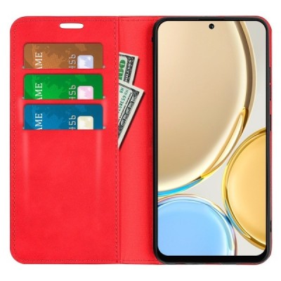 Huawei Honor Magic4 Pro „Split“ raudonas odinis atverčiamas dėklas - knygutė | Priedai.lt