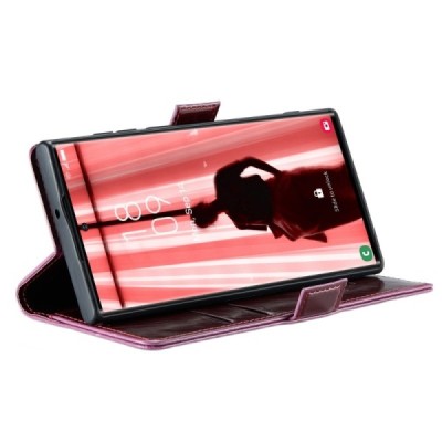 Samsung Galaxy S23 Ultra (SM-S918) „CaseMe“ Leather solidus atverčiamas bordo odinis dėklas - knygutė | Priedai.lt