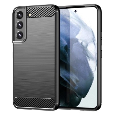Samsung Galaxy S23 (SM-S911) „Carbon“ kieto silikono TPU juodas dėklas - nugarėlė | Priedai.lt