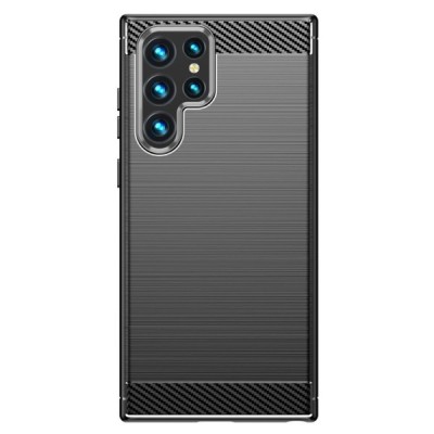 Samsung Galaxy S23 Ultra (SM-S918) „Carbon“ kieto silikono TPU juodas dėklas - nugarėlė | Priedai.lt