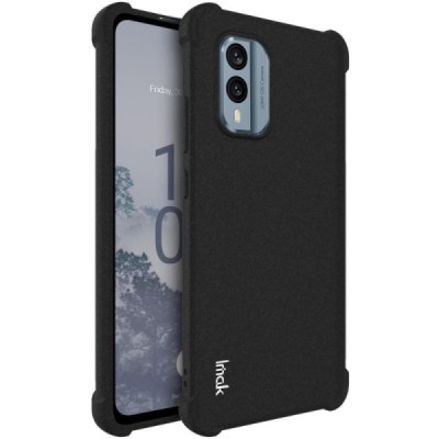 Nokia X30 5G Imak sustiprintos apsaugos kieto silikono TPU juodas dėklas - nugarėlė | Priedai.lt