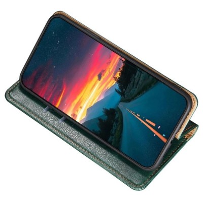 Solidus Nokia X30 5G žalias odinis atverčiamas dėklas | Priedai.lt