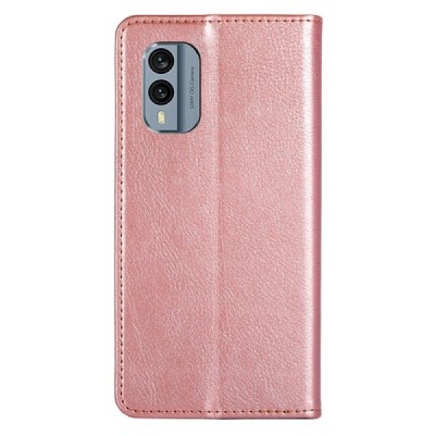 Solidus Nokia X30 5G rožinis odinis atverčiamas dėklas | Priedai.lt