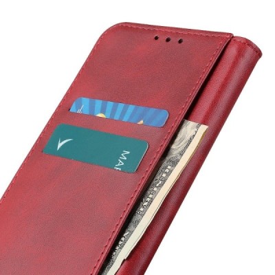 Asus Zenfone 9 (AI2202) „Split“ raudonas odinis atverčiamas dėklas - knygutė | Priedai.lt