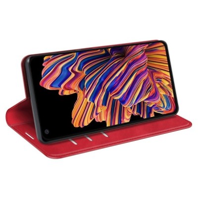 Samsung Galaxy XCover Pro (G715) „Split“ raudonas odinis atverčiamas dėklas - knygutė | Priedai.lt