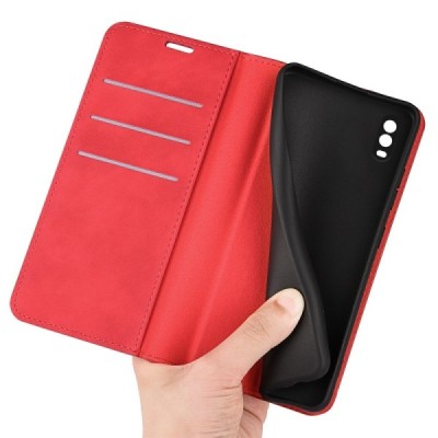 Samsung Galaxy XCover Pro (G715) „Split“ raudonas odinis atverčiamas dėklas - knygutė | Priedai.lt