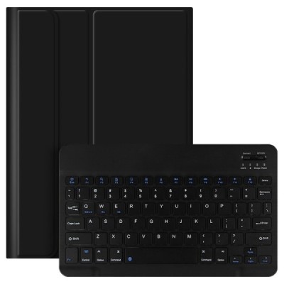 Lenovo Tab M10 Plus 10.6" Gen 3 atverčiamas juodas odinis dėklas su bluetooth belaide klaviatūra | Priedai.lt