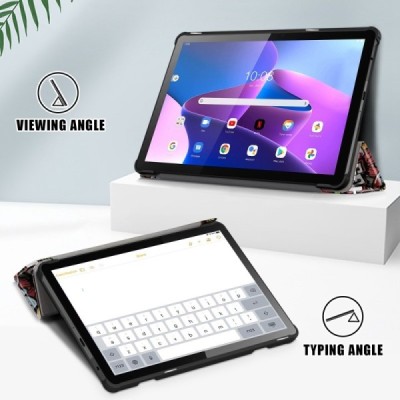 Lenovo Tab M10 10.1" Gen 3 (TB-328XU, TB-328FU) atverčiamas „Street Art“ spalvotas dėklas - knygutė | Priedai.lt