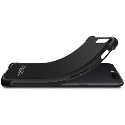 Huawei P20 Imak Silky sustiprintos apsaugos kieto silikono TPU juodas dėklas - nugarėlė + apsauginė ekrano plėvelė | Priedai.lt