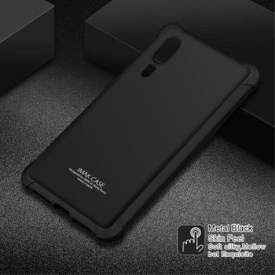 Huawei P20 Imak Silky sustiprintos apsaugos kieto silikono TPU juodas dėklas - nugarėlė + apsauginė ekrano plėvelė | Priedai.lt