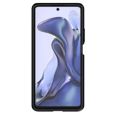 Sustiprintos apsaugos „Kickstand“ Xiaomi 11T (11T Pro) juodas kieto silikono (TPU) ir plastiko dėklas | Priedai.lt