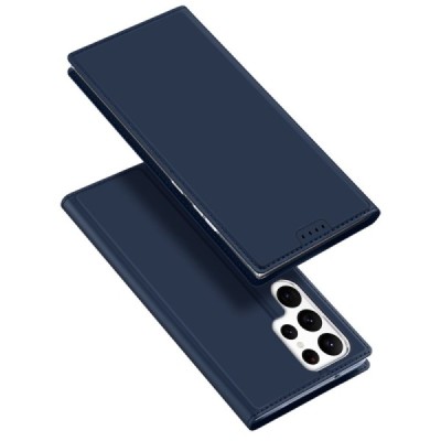 „Dux Ducis“ Skin serijos Samsung Galaxy S23 Ultra (SM-S918) tamsiai mėlynas odinis atverčiamas dėklas | Priedai.lt